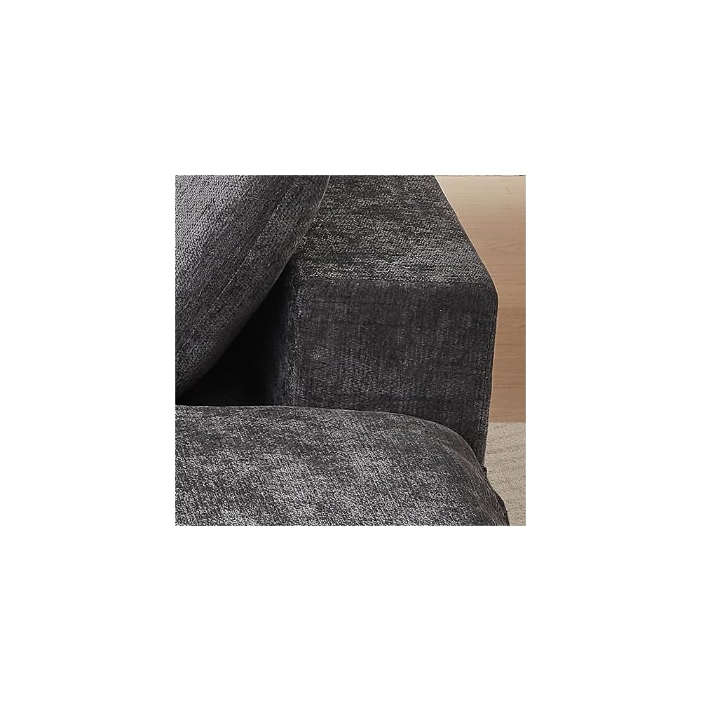 KEIKI 79" Oversized Chenille Modular Sectional Loveseat Sofa with High-Density Foam Cushion & Pillows, Upholstered Modern Style Cloud 2-Seater Couch, Easy Assembly, for Living Room, Dark Gray