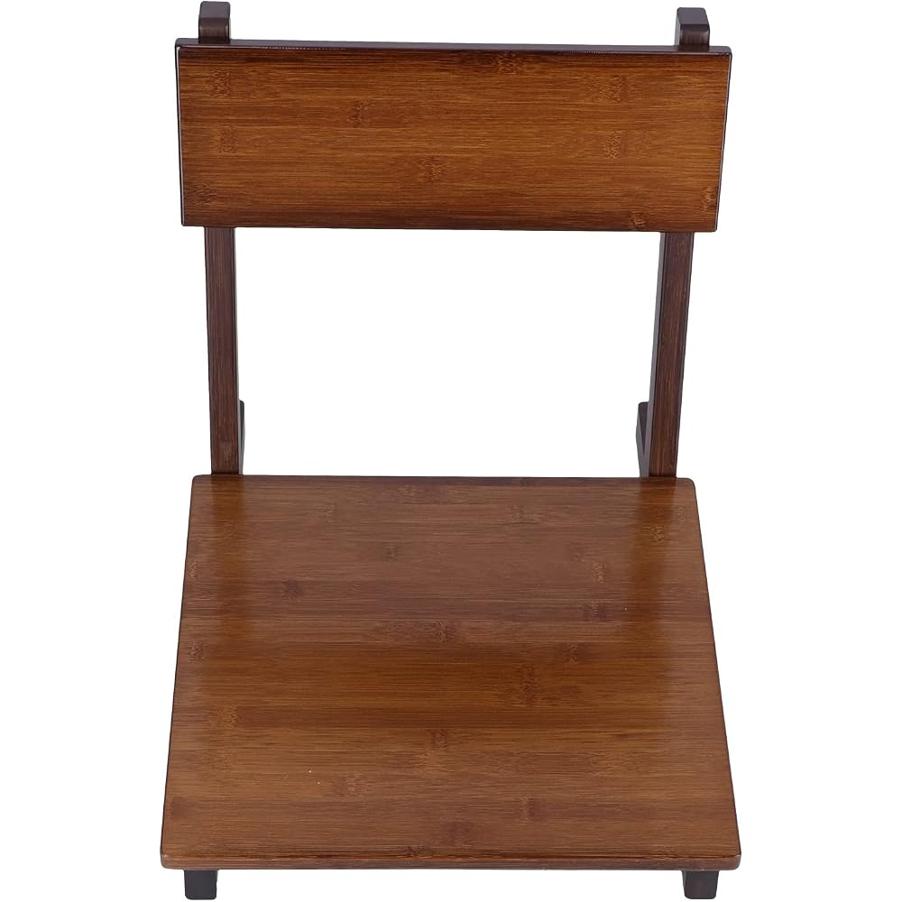 FILFEEL Elegant Tatami Chair with Tilt Backrest for Japanese Room, Polished Finish, Ideal for Bay Window or Floor Seating (Walnut Color)