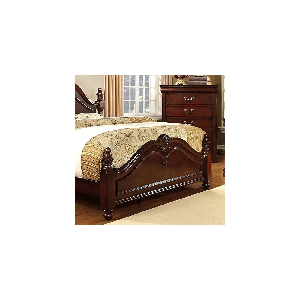 24/7 Shop at Home BED Poster bed, Box Spring Required, King, Cherry