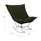 Howard Elliott Collection Scroll Puff Rocker Titanium- Barbet Forest/Black