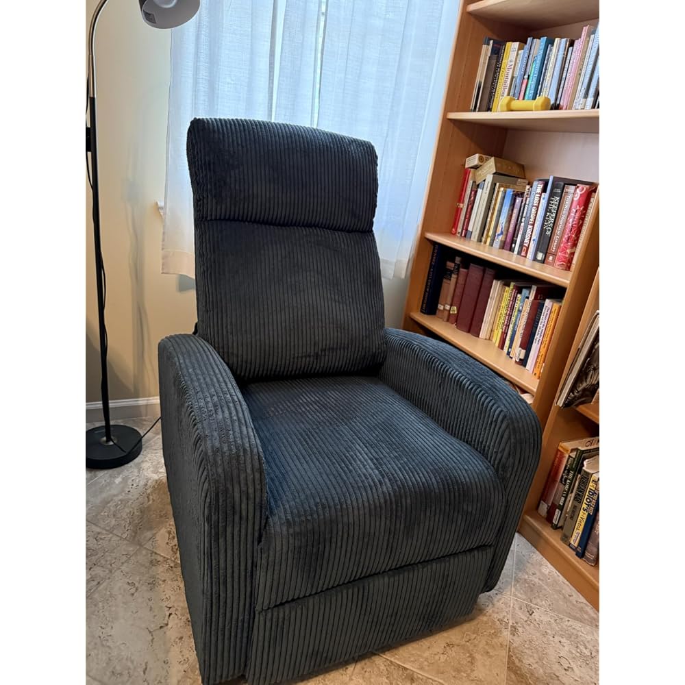 Lexicon Corduroy Pushback Recliner Chair, Yellow