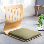 Ergonomic Legless Wooden Floor Chairs with Back Support, Comfortable Cotton Linen Cushions for Optimal Posture, Perfect for Living Room, Yoga, and Meditation