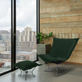 Howard Elliott Collection Scroll Puff Rocker Titanium- Barbet Forest/Black