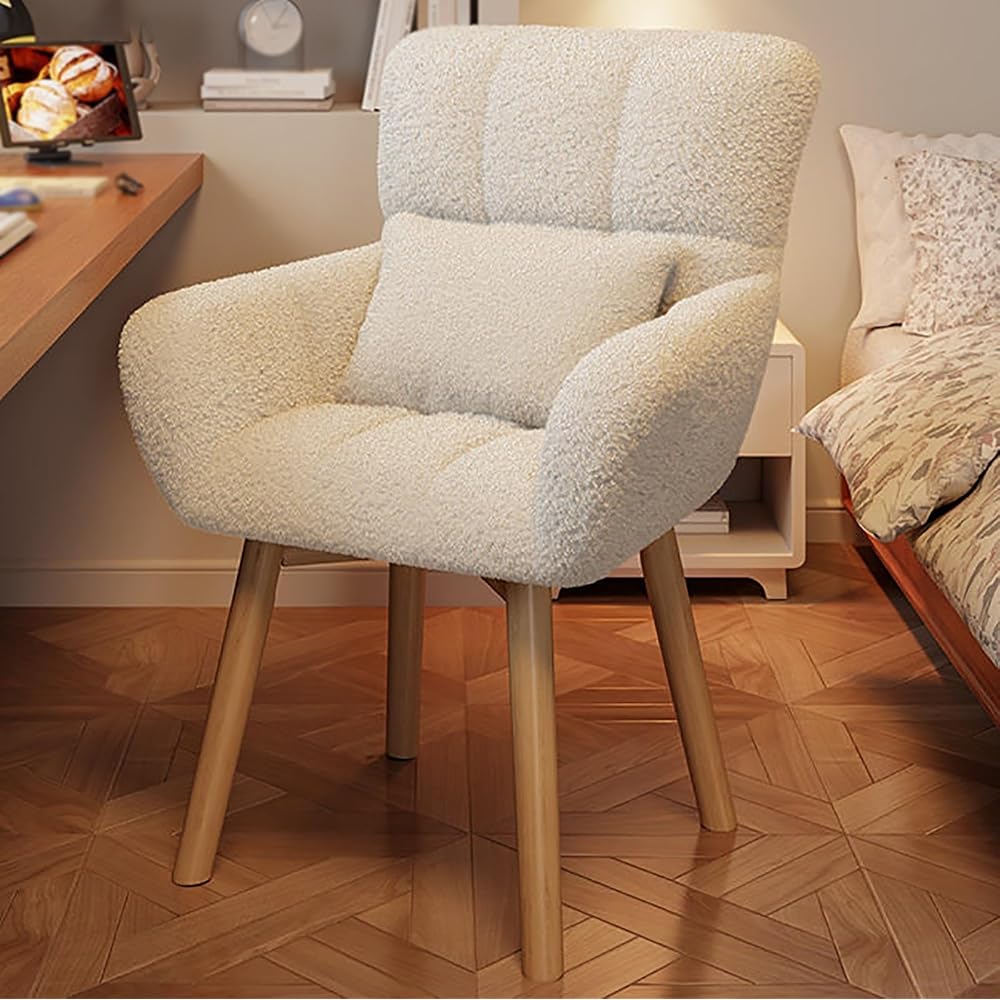Simple Swivel Armchair Solid Wood Legs Ergonomic