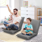 S AFSTAR Adjustable Floor Chair Set of 2, Cushioned Lounger Recliner with 6-Position Comfortable Back Support & Thick Padded, Lazy Sofa Floor Gaming Chair, Floor Seat for Gaming Reading Meditation