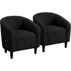 Yaheetech Compact Sherpa Accent Chairs Set of 2 for Small Spaces, Black