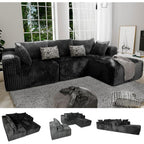 Ribilake 101" Dark Grey Boneless Couch