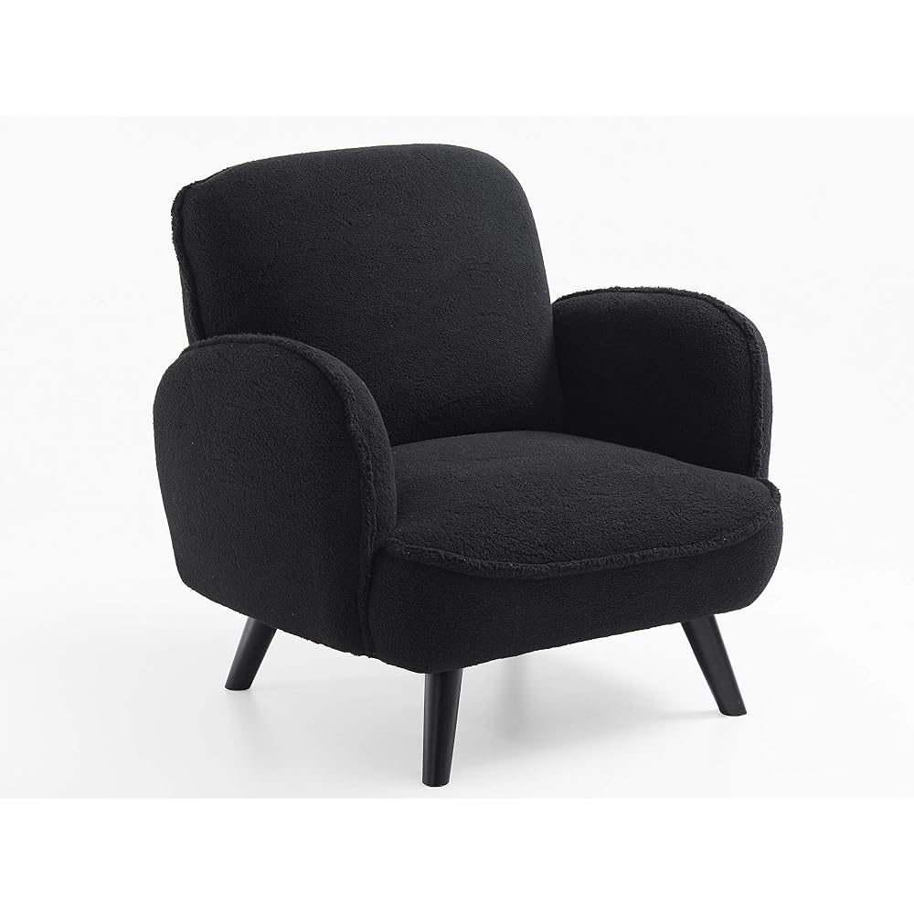 Ben Armchair Velvet Faux Sheep's Wool White