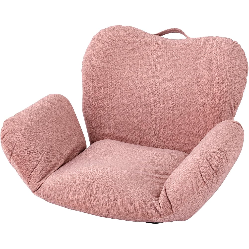 Doshisha DZSR-PI Compact Seat Chair, Keeps Your Pelvic Standing Posture, Prevents Lower Back Pain, 14 Levels of Reclining, Fall Prevention Stopper, Armrest, Easy to Carry, Small, Cute, Stylish, Cute