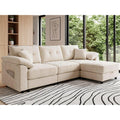 116" Modular Sectional Sofa with Storage Ottoman, Deep Seat L-Shaped Couch