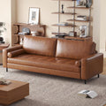 80.31-inch mid-Century Style Faux Leather Sofa for Everyday Living, Designed for Three People, with a Solid Wood Frame and Metal Legs, Suitable for Apartments and Living Rooms