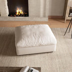 Cloud Sectional Couch with Washable Cover, Wide Deep Seat Modular Sectional Sofa for Living Room, Only Ottoman, Off-White