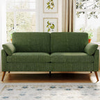 Loveseat Sofa, 67" Small Couch, Green Corduroy Love Seat Couches